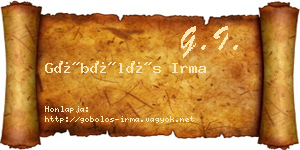 Göbölös Irma névjegykártya